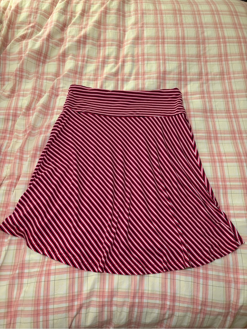 Vintage Y2K H&M Red and White Striped Skirt or Dress